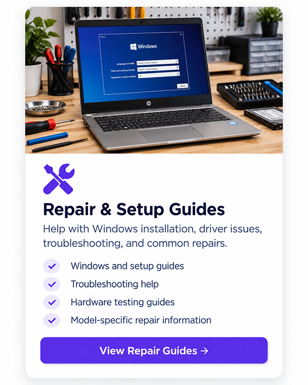 laptop repair and setup guides